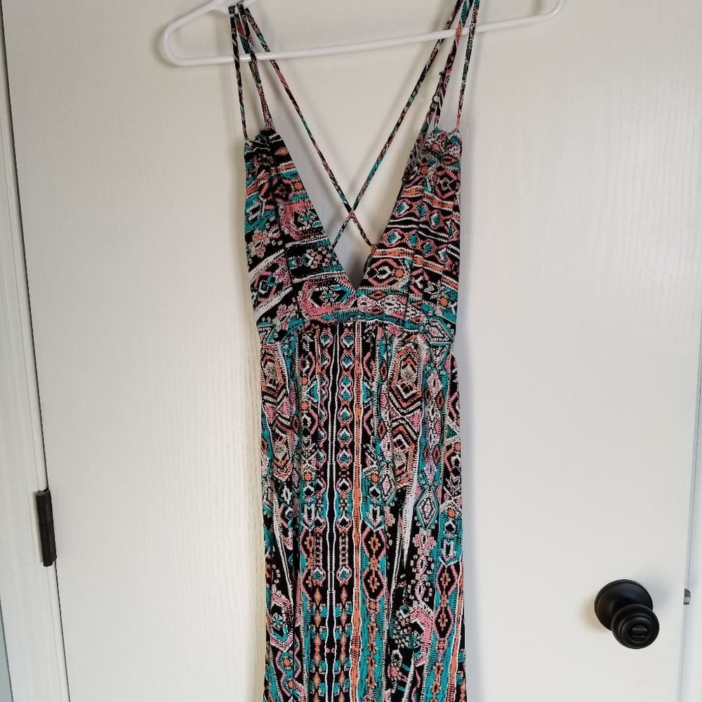 Multicolored cross back dress